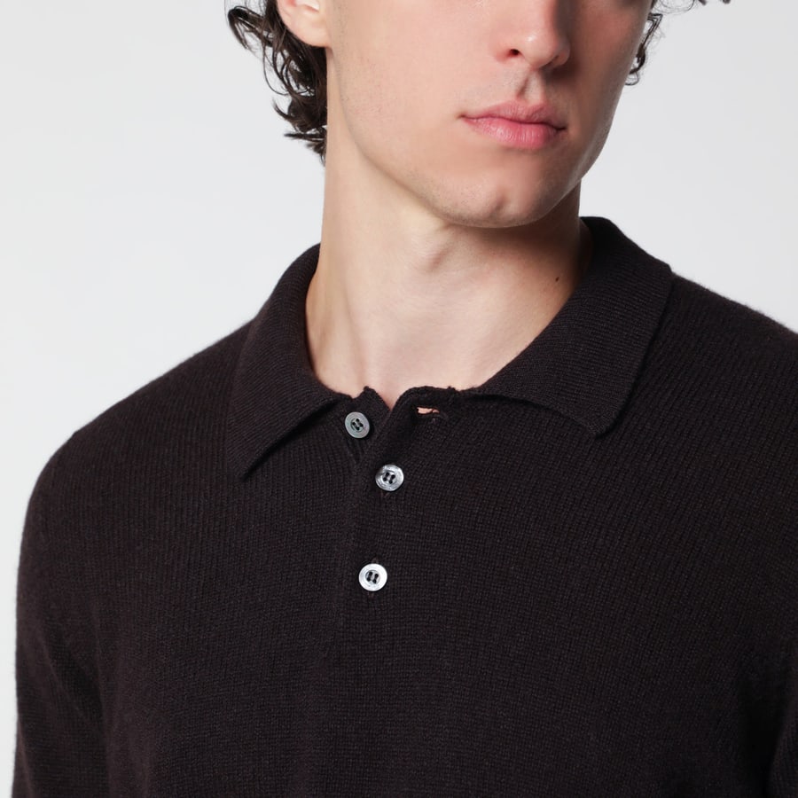 DRUMOHR Polo marrone in lana, view 4