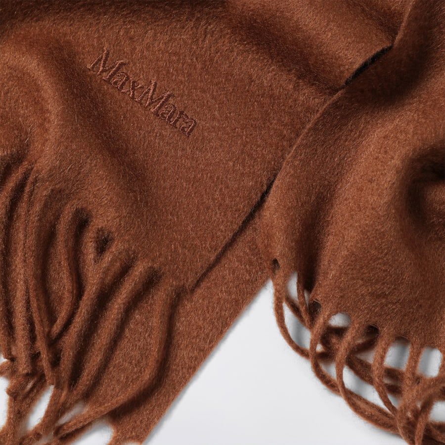 Max Mara Sciarpa color cuoio in cashmere, view 4