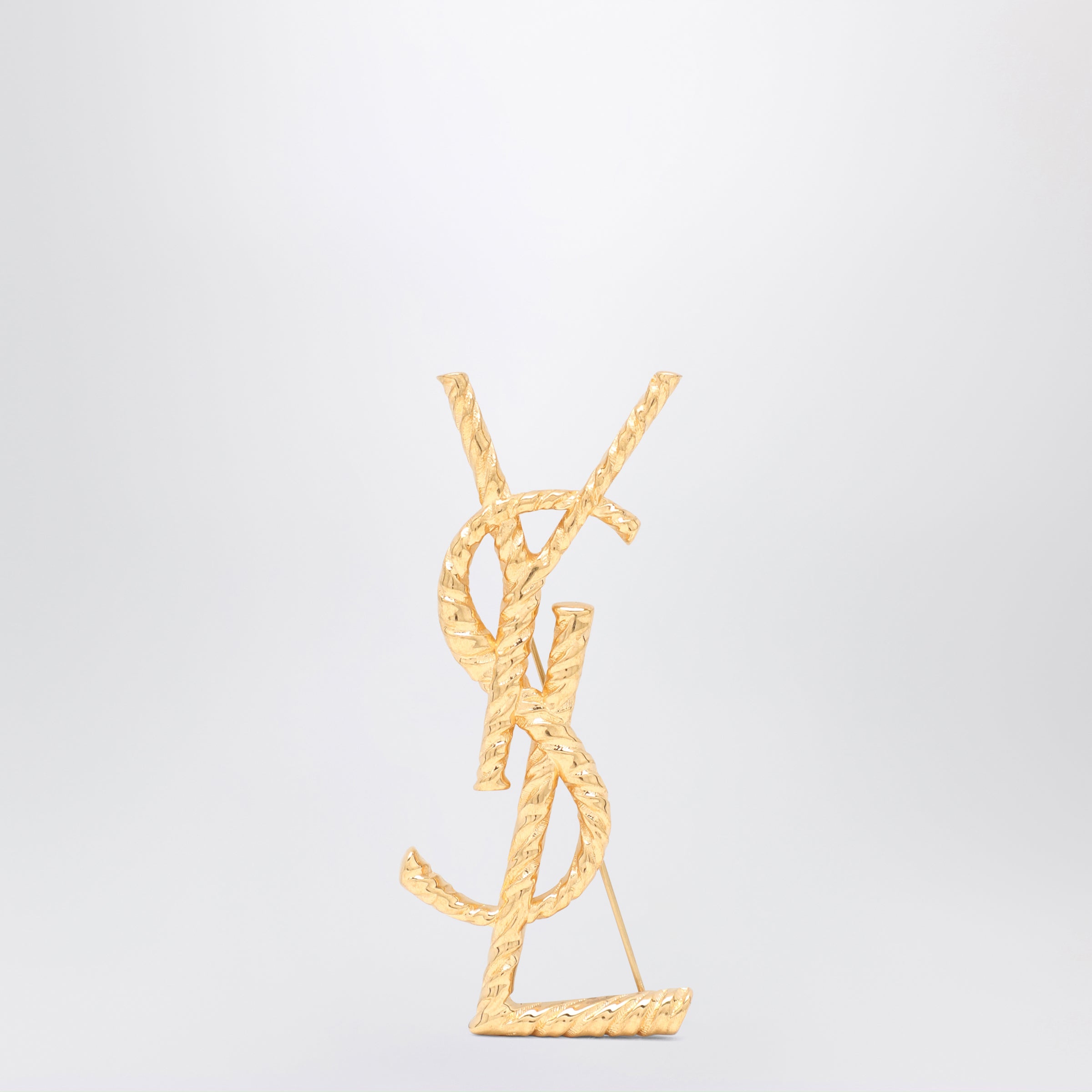 Saint Laurent Spilla Cassandre in metallo dorato