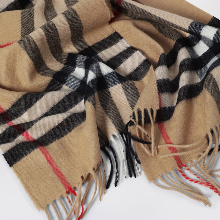 Burberry Sciarpa in cashmere con motivo Check, view 4