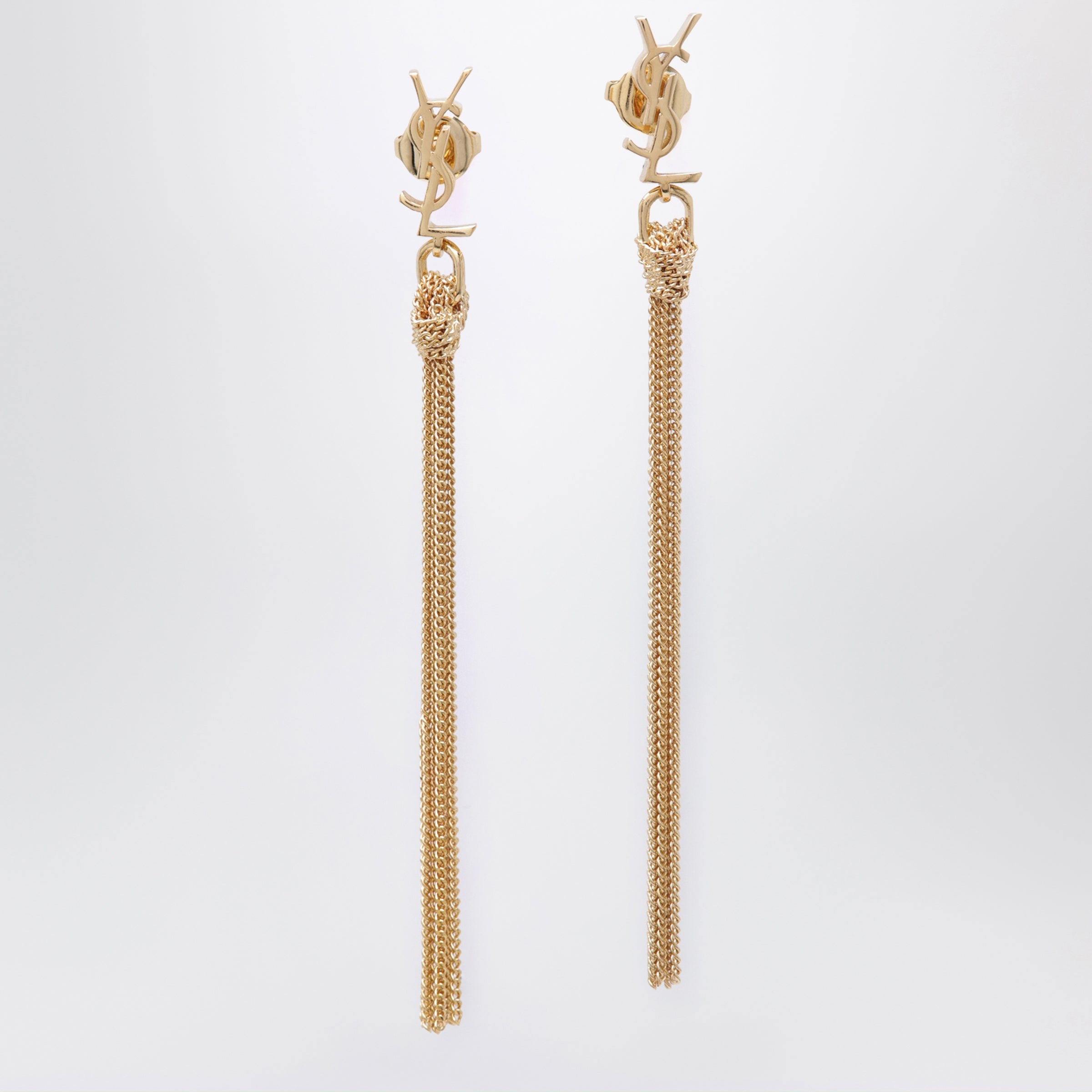 Saint Laurent Orecchini pendenti Cassandre dorati