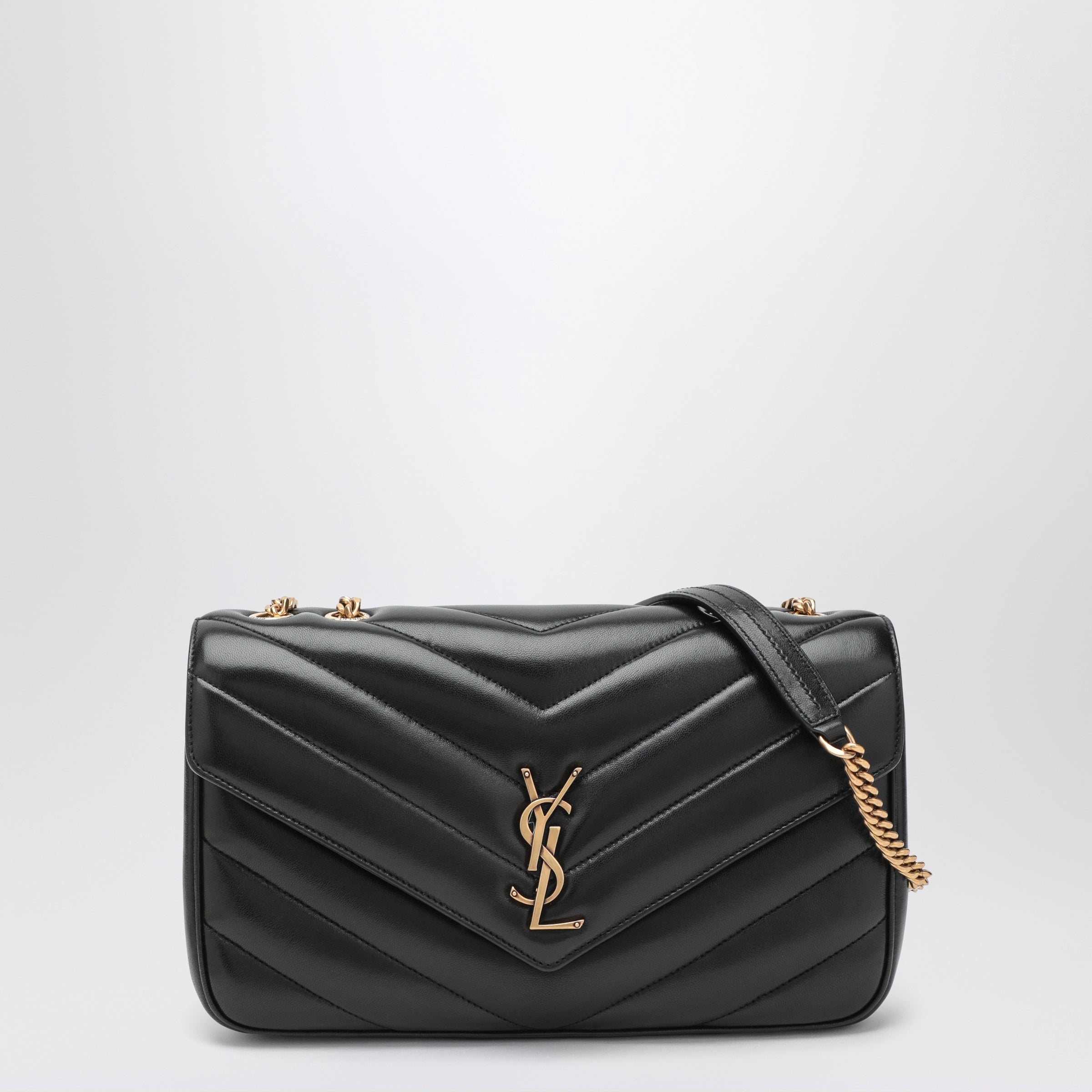 Saint Laurent Borsa LouLou media nera in pelle