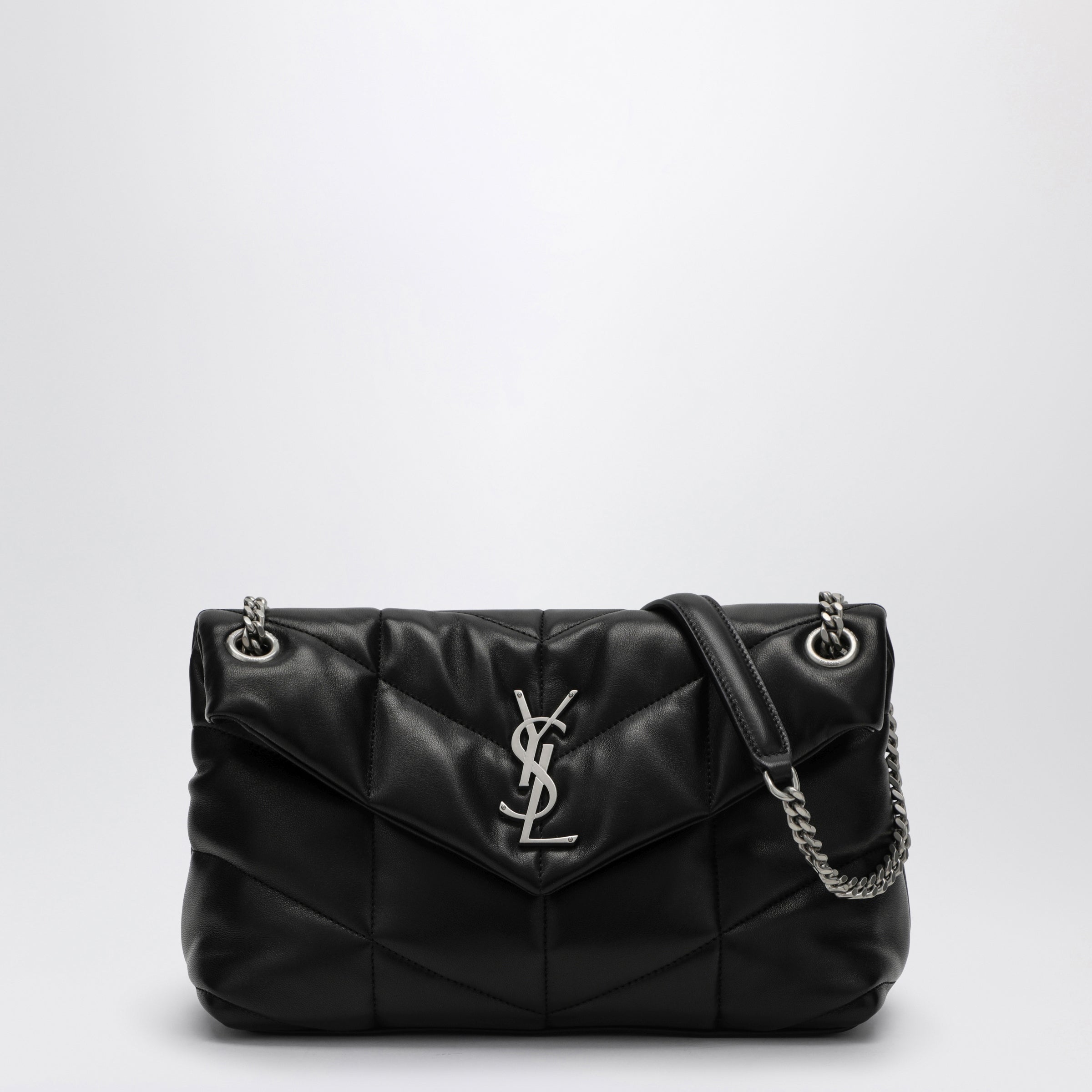 Saint Laurent Borsa Loulou Puffer piccola nera