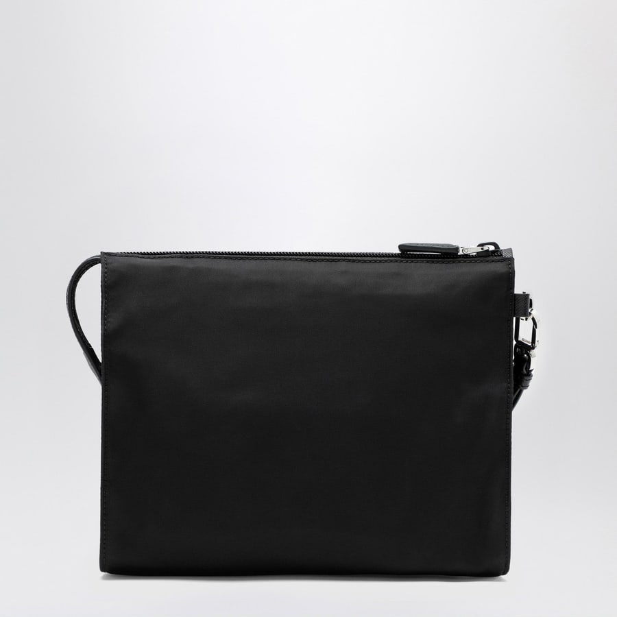 Prada Pouch nera in Re-Nylon e Saffiano, view 3