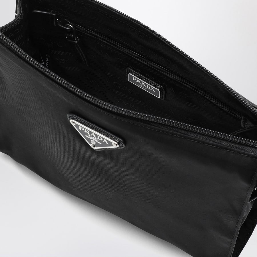 Prada Pouch nera in Re-Nylon e Saffiano, view 4