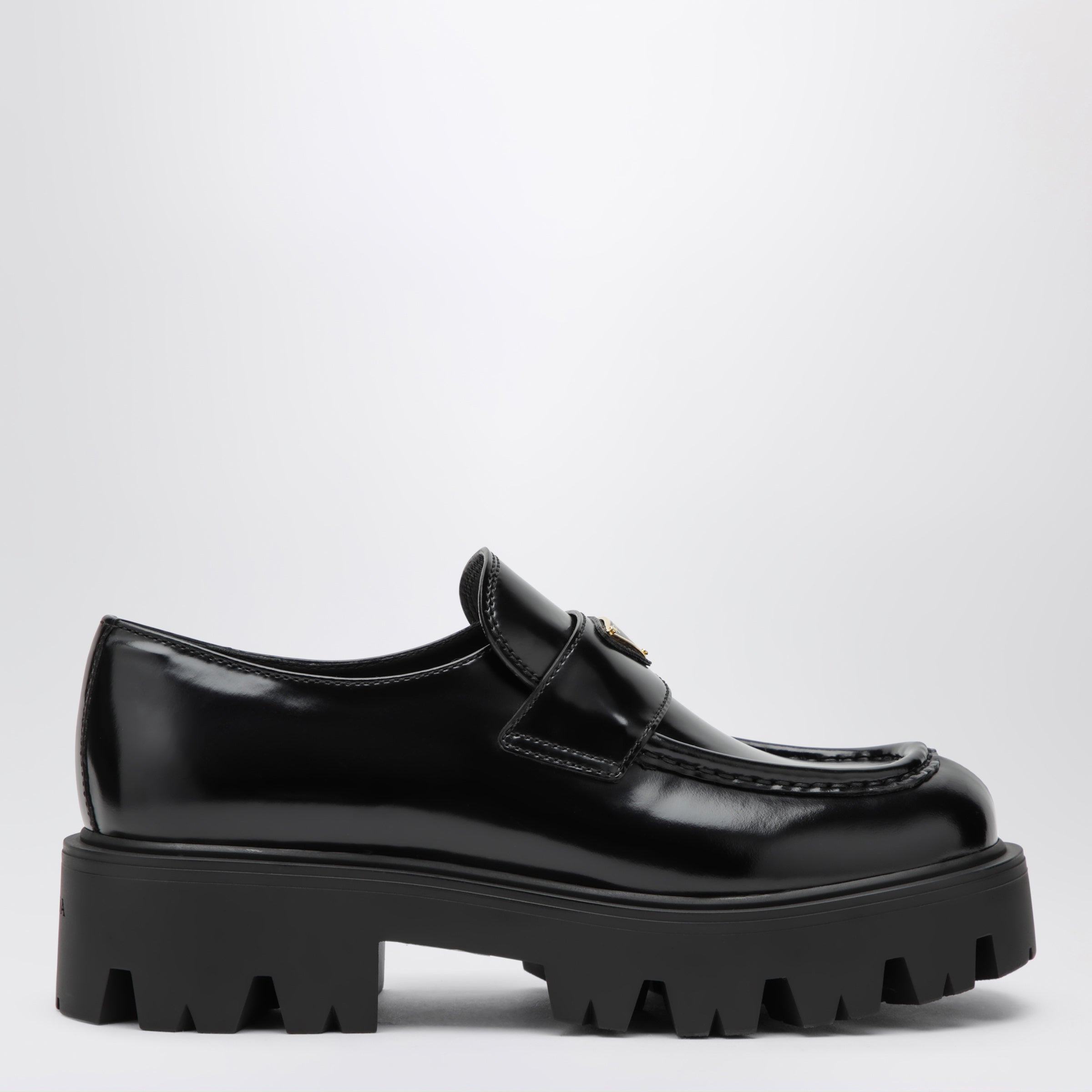 Prada Mocassino nero in pelle spazzolata