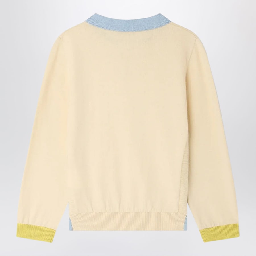 BONPOINT Polo Mae in cotone e cashmere écru, view 2
