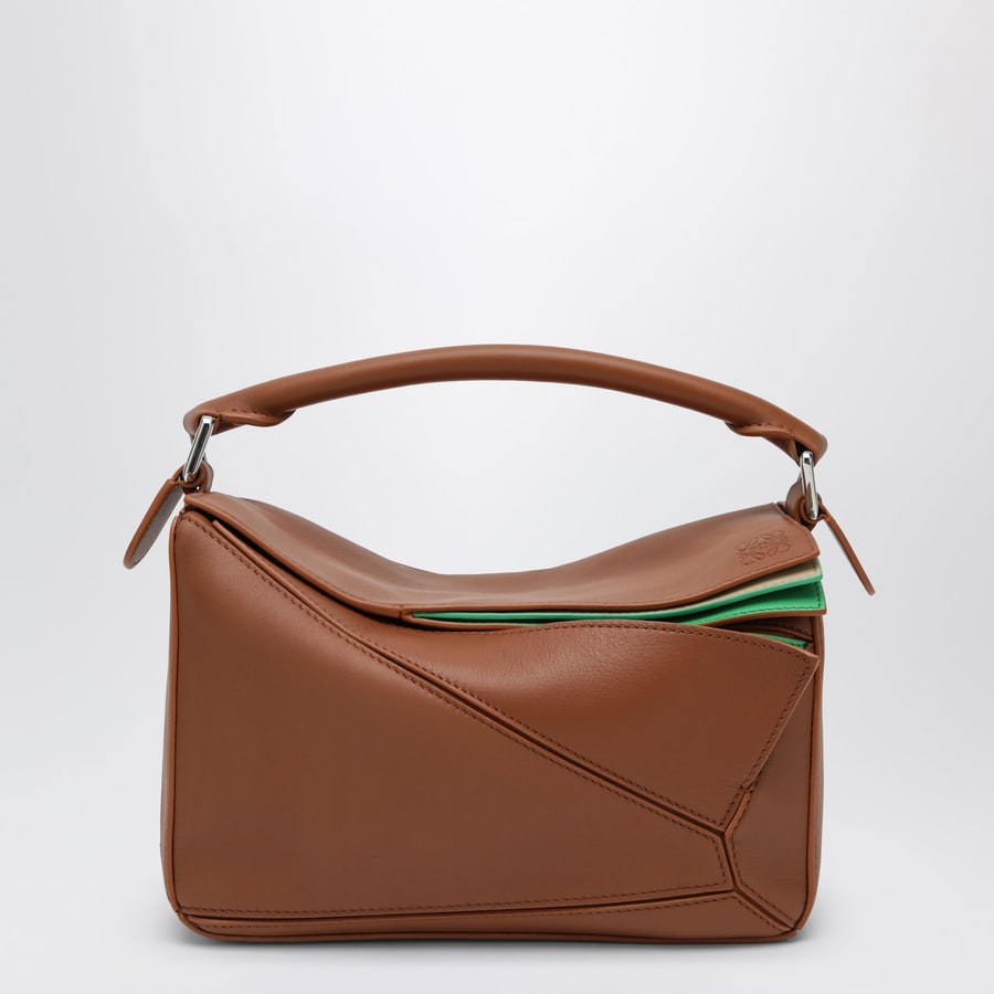 Loewe Borsa Puzzle Layered piccola in pelle Multicolor Squirrel