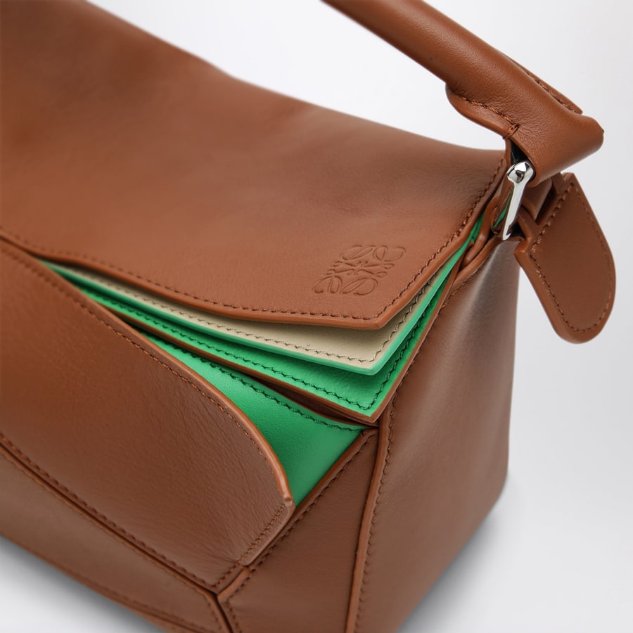 Loewe Borsa Puzzle Layered piccola in pelle Multicolor Squirrel, view 6