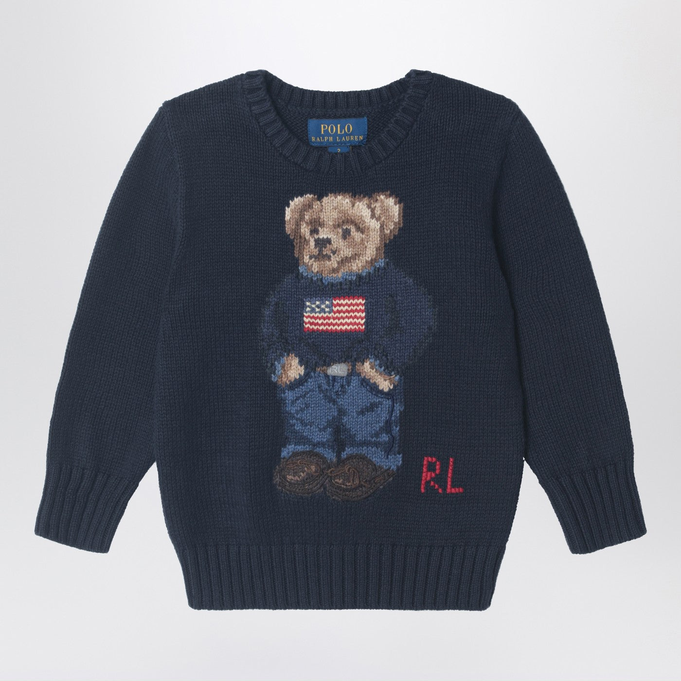 Polo Ralph Lauren Maglione Polo Bear blu navy in cotone