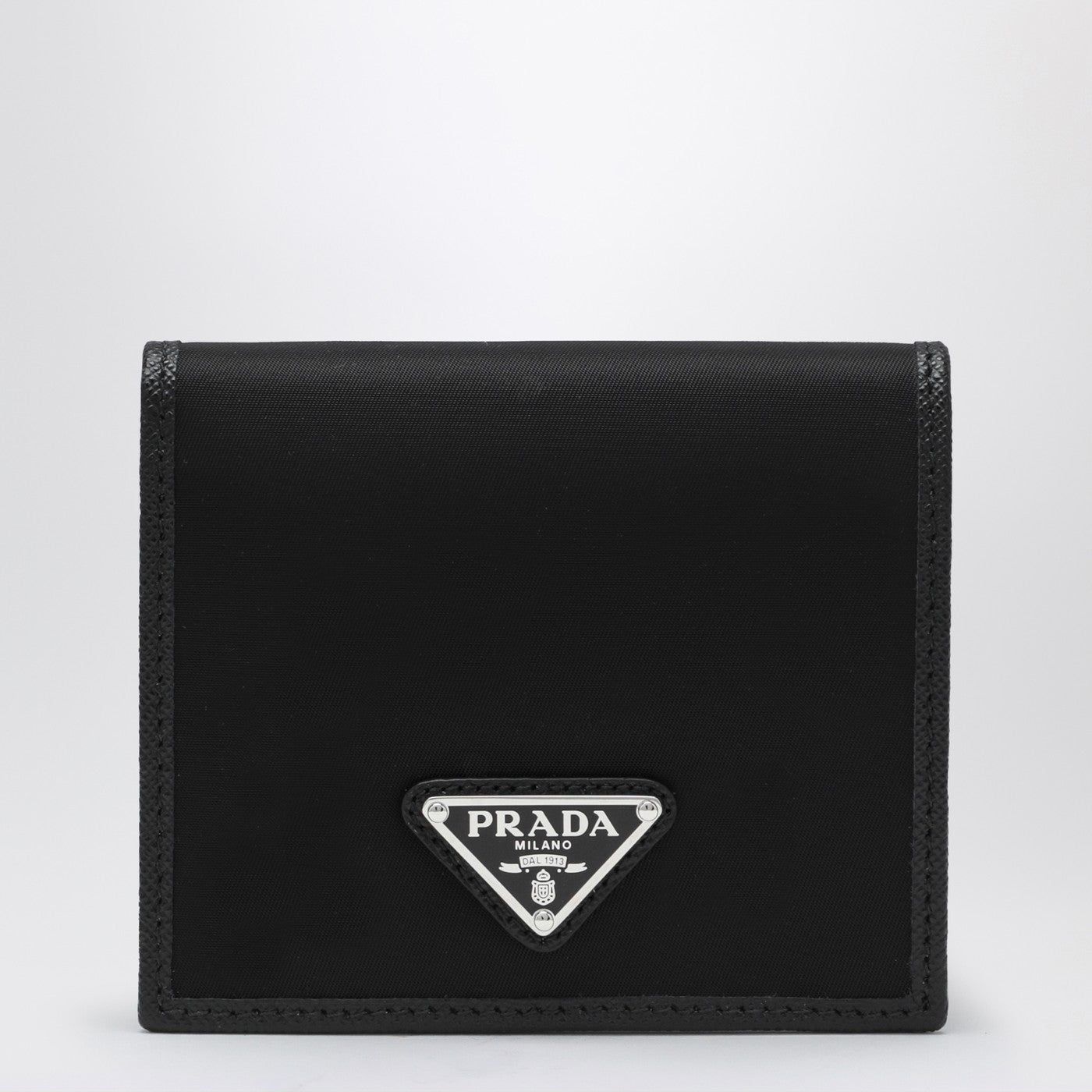 Prada Portafoglio in Nylon e Saffiano nero