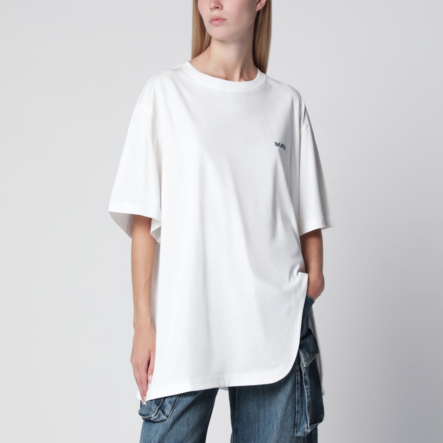 The Attico T-shirt oversize con cutout Scoop in jersey di cotone