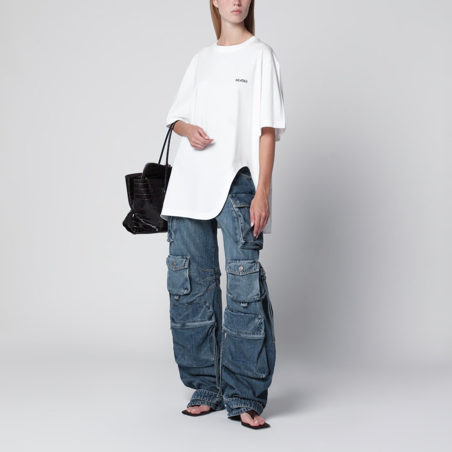 The Attico T-shirt oversize con cutout Scoop in jersey di cotone, view 2