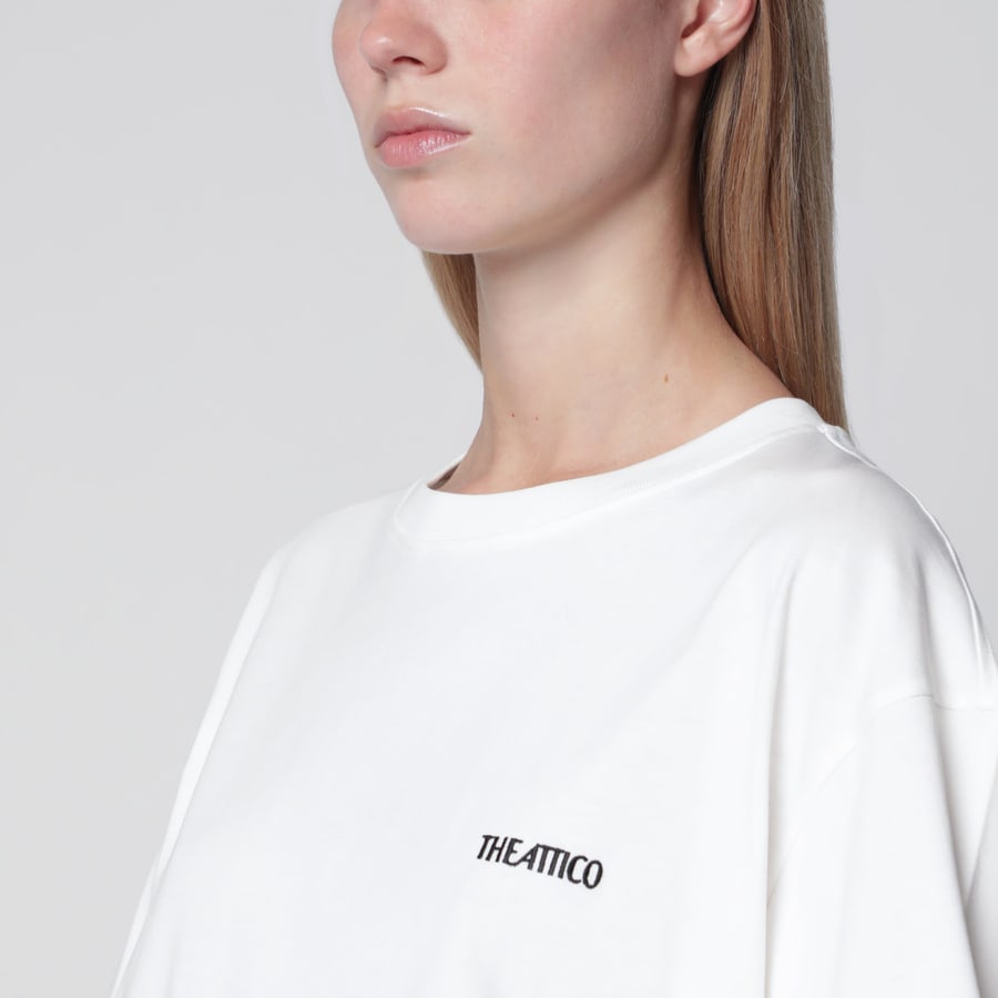 The Attico T-shirt oversize con cutout Scoop in jersey di cotone, view 4