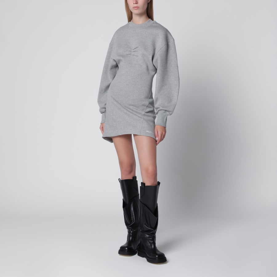The Attico Mini abito in jersey di cotone grigio mélange