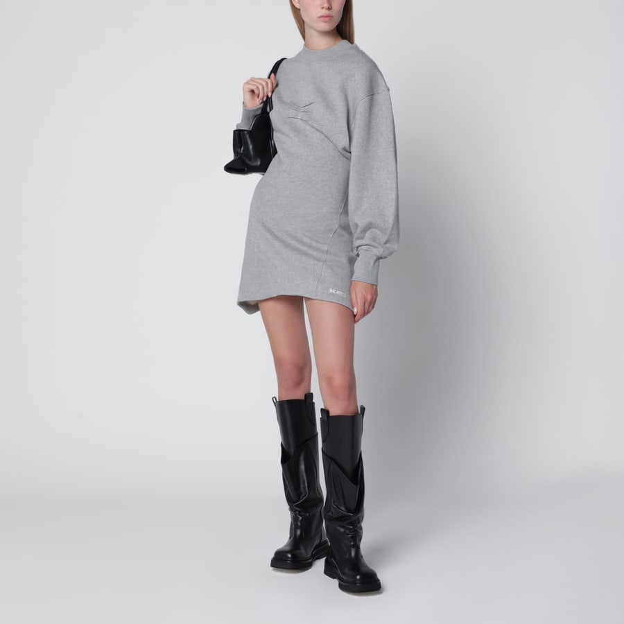 The Attico Mini abito in jersey di cotone grigio mélange, view 2