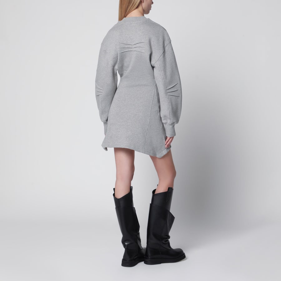 The Attico Mini abito in jersey di cotone grigio mélange, view 3
