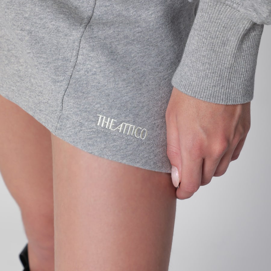 The Attico Mini abito in jersey di cotone grigio mélange, view 4