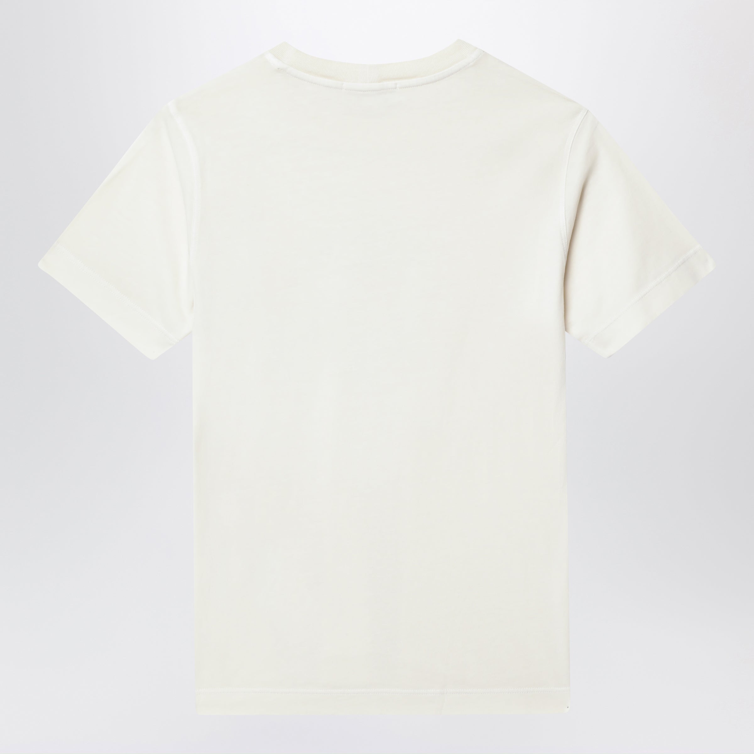 Stone Island T-shirt écru con stampa logo  in cotone, view 2