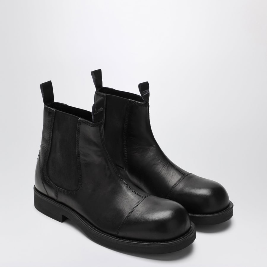 MM6 Stivali Chelsea Biker in pelle neri, view 2