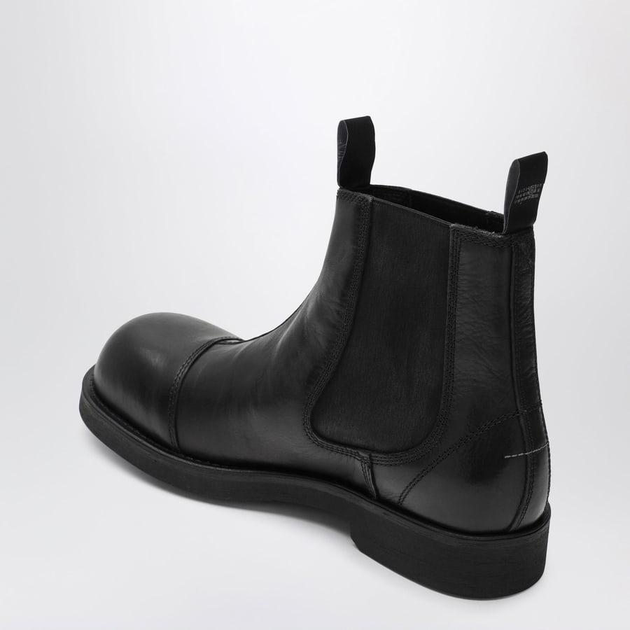 MM6 Stivali Chelsea Biker in pelle neri, view 4