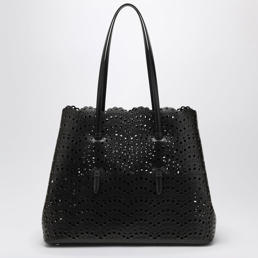 Alaïa Borsa Mina 37 nera in pelle di vitello, view 4