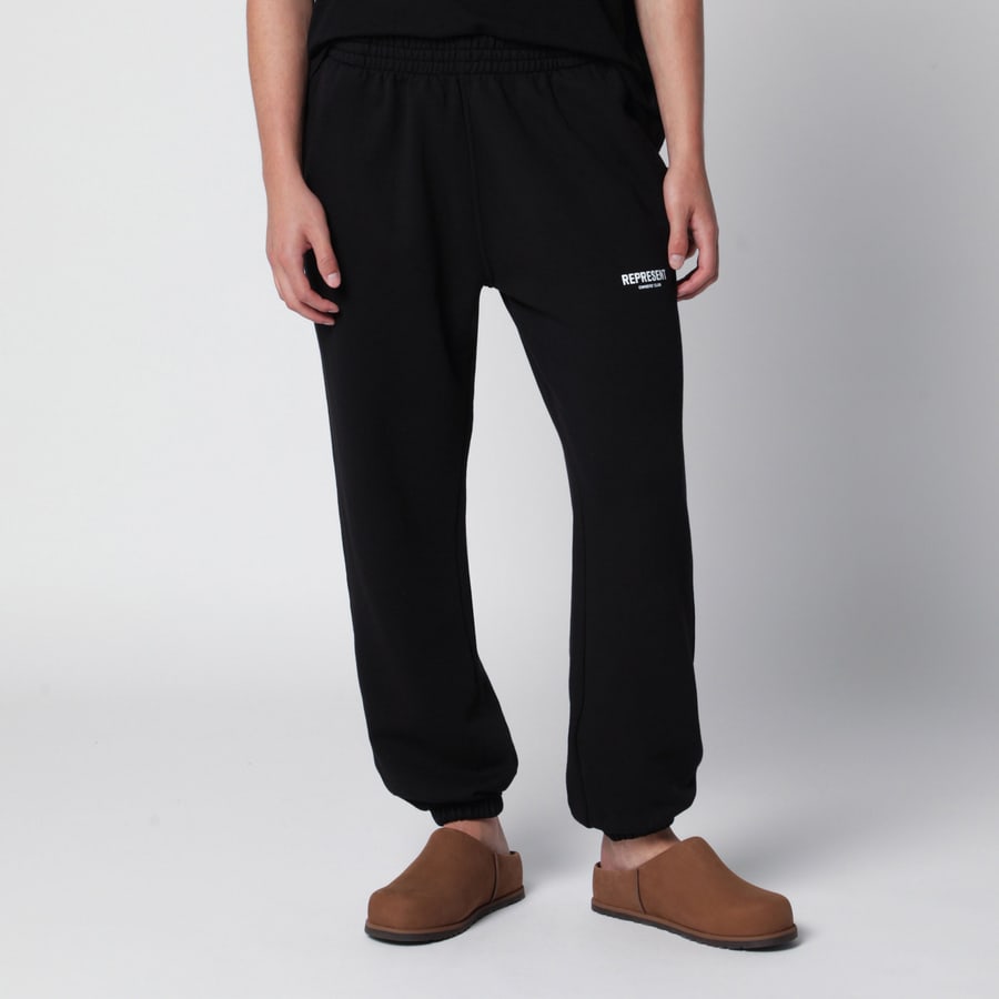 REPRESENT Pantalone jogging nero in cotone