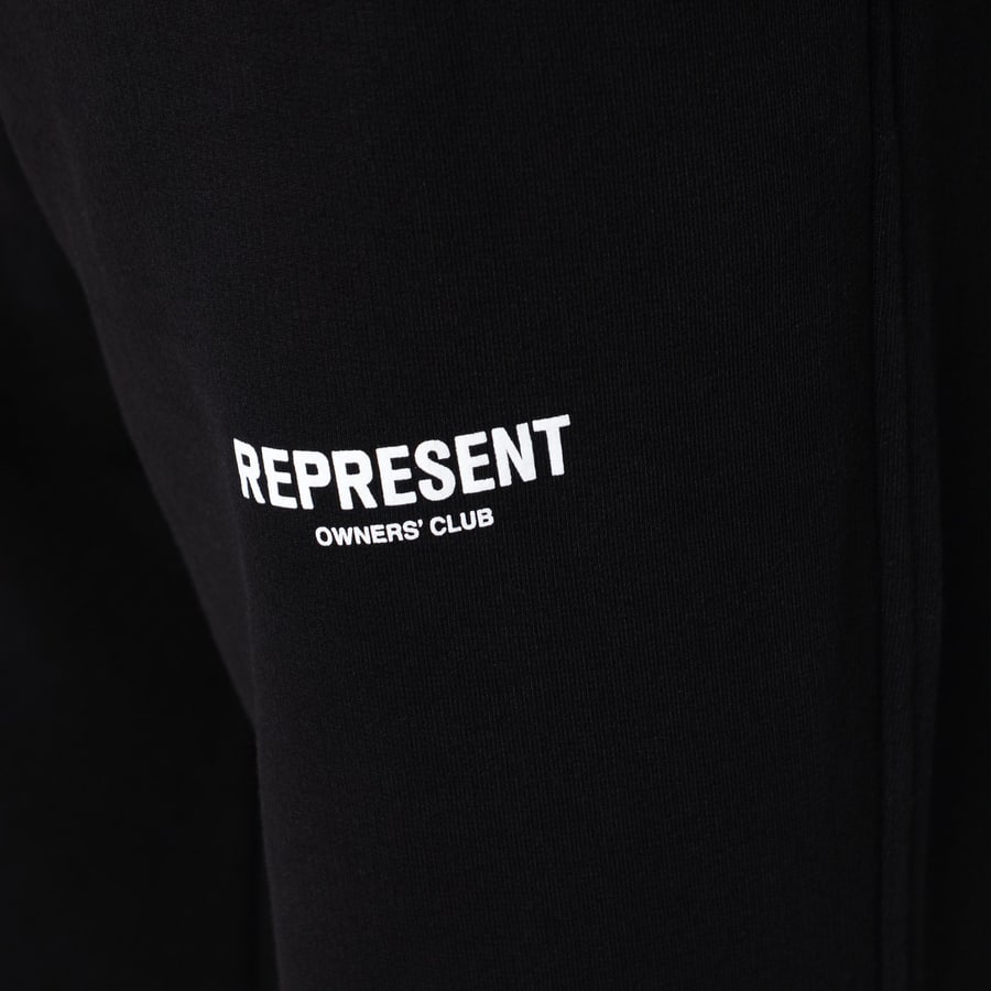 REPRESENT Pantalone jogging nero in cotone, view 5