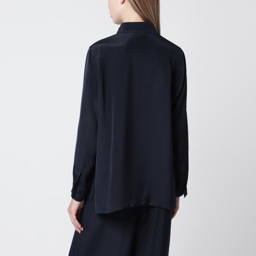 Max Mara Camicia blu marino in seta, view 3