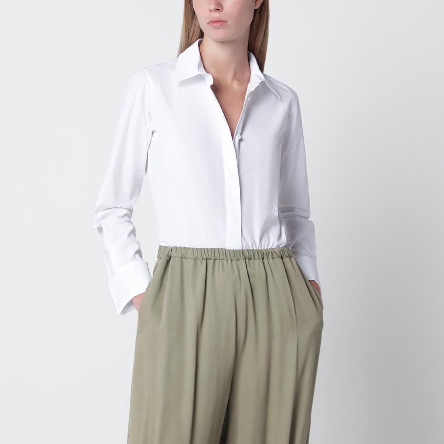 Max Mara Camicia bianca in cotone con logo