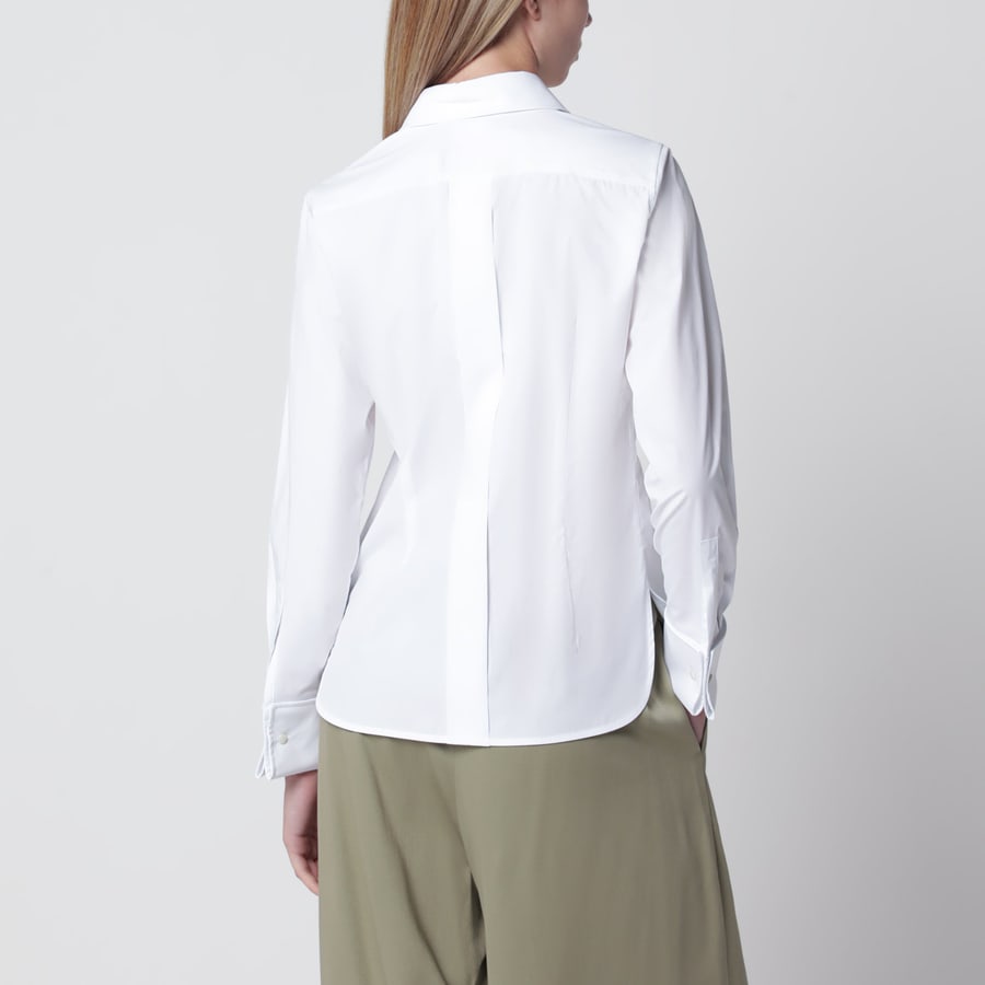 Max Mara Camicia bianca in cotone con logo, view 3