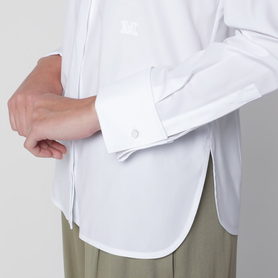Max Mara Camicia bianca in cotone con logo, view 4