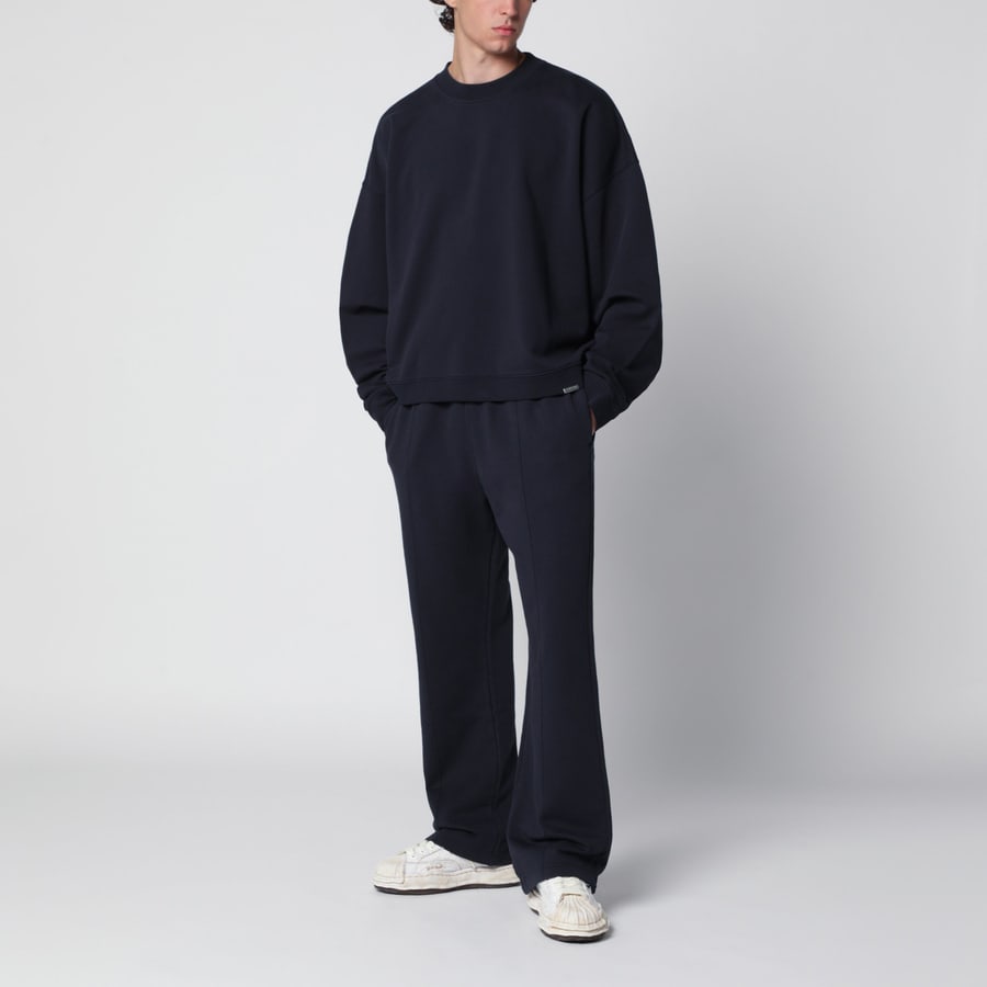 REPRESENT Pantaloni jogging blu notte in cotone, view 2