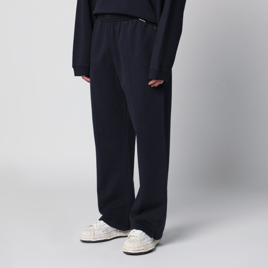REPRESENT Pantaloni jogging blu notte in cotone, view 3