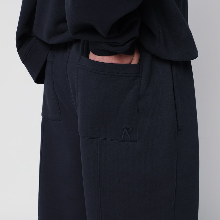 REPRESENT Pantaloni jogging blu notte in cotone, view 5