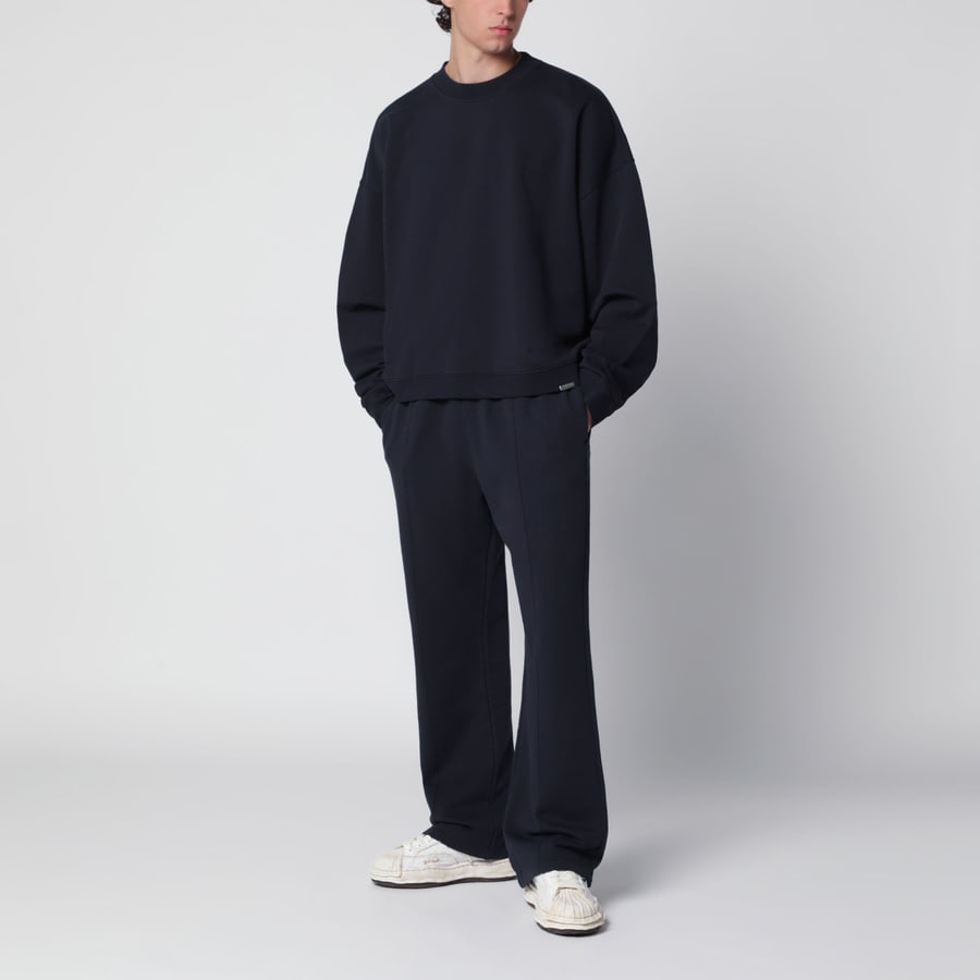REPRESENT Felpa girocollo blu notte in cotone, view 2