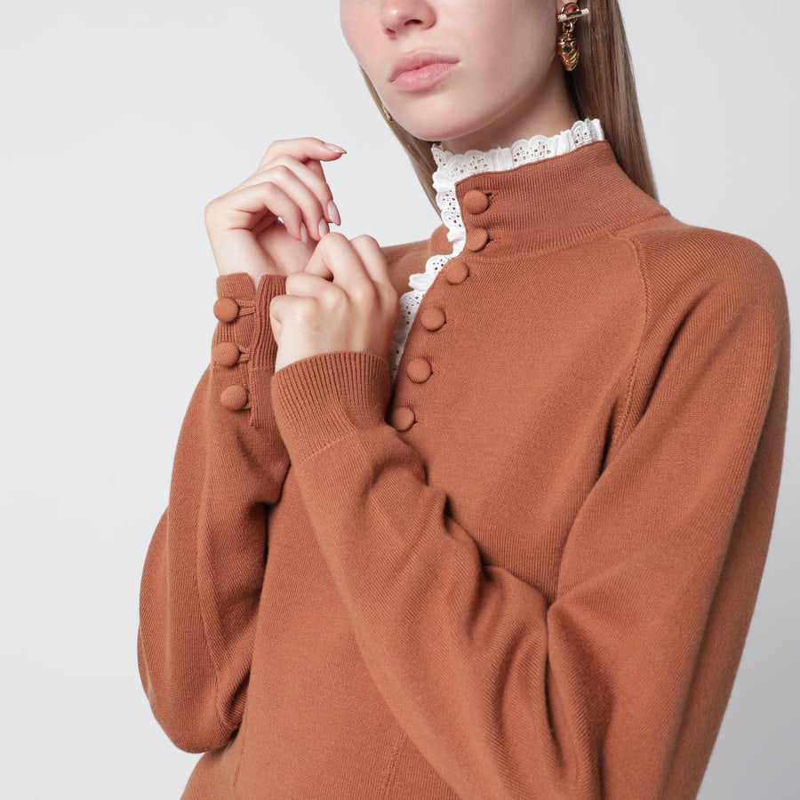 Chloé Maglione color cognac in lana, view 4