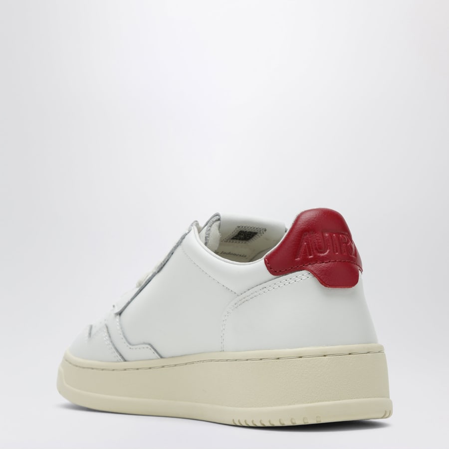 Autry Sneakers Medalist Low in pelle bianca/rosso scuro, view 4