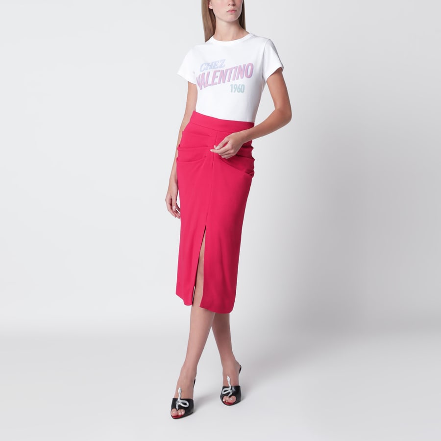 Valentino Garavani T-shirt bianca in cotone con stampa logo, view 2