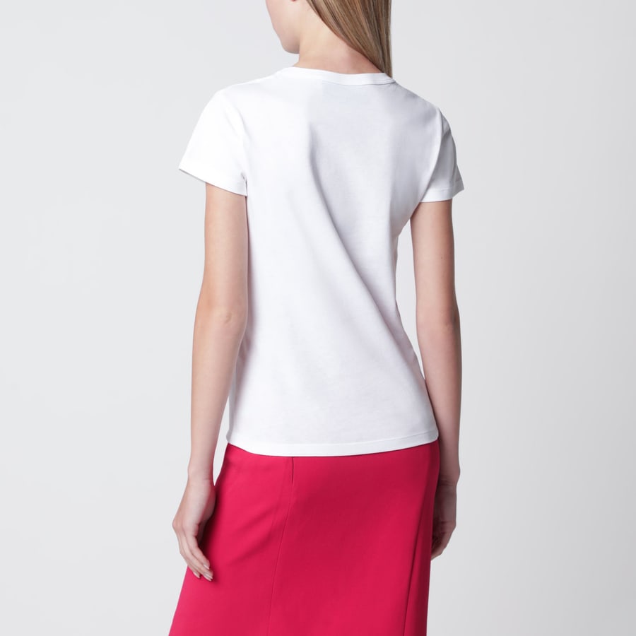 Valentino Garavani T-shirt bianca in cotone con stampa logo, view 3