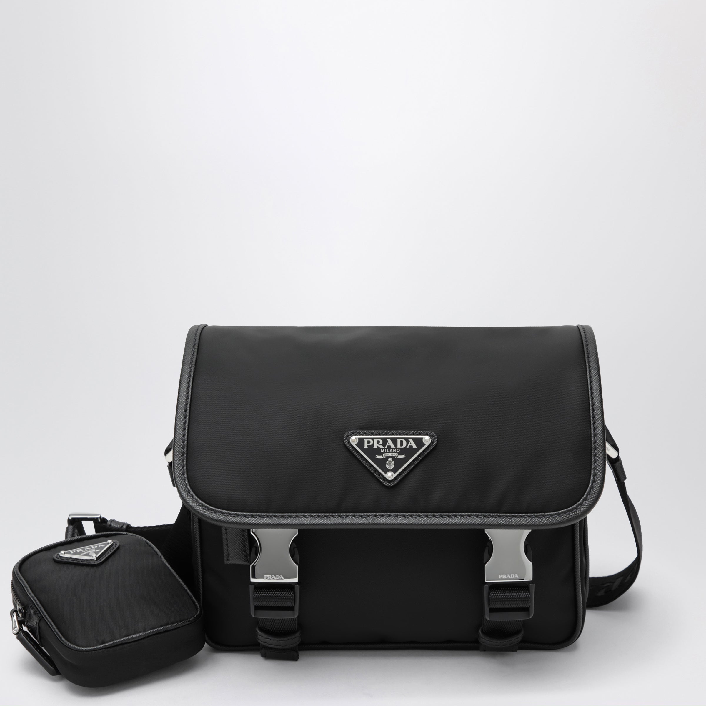 Prada Borsa a tracolla in Re-Nylon nera
