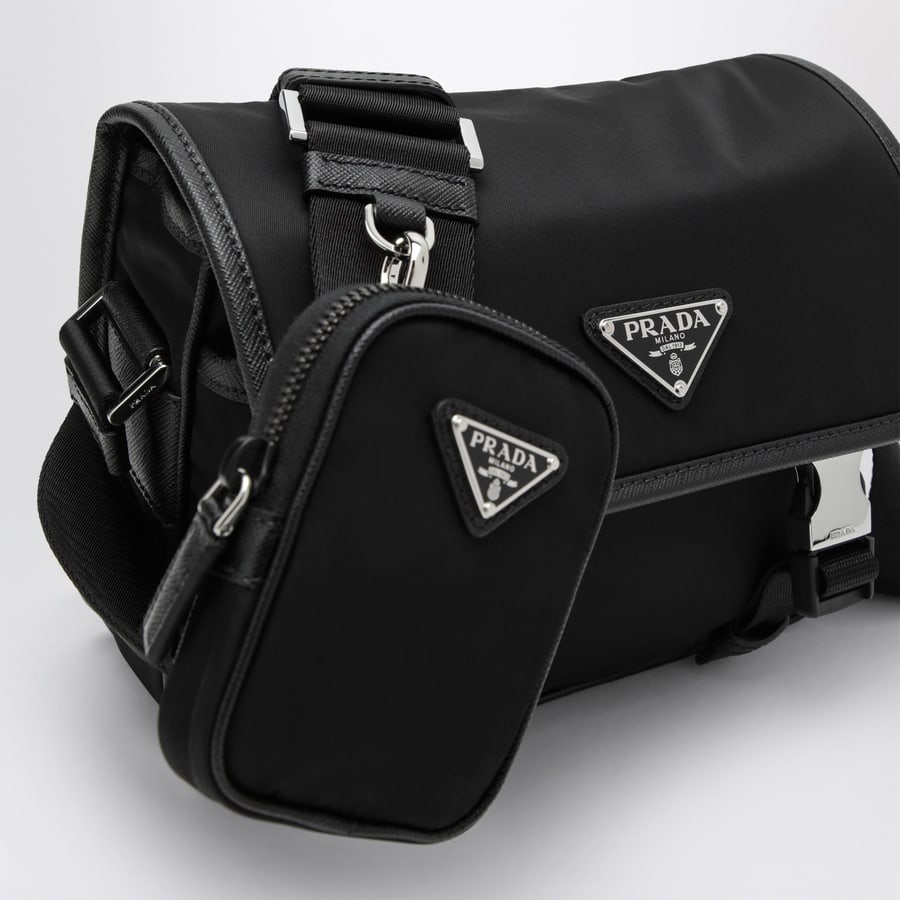 Prada Borsa a tracolla in Re-Nylon nera, view 6