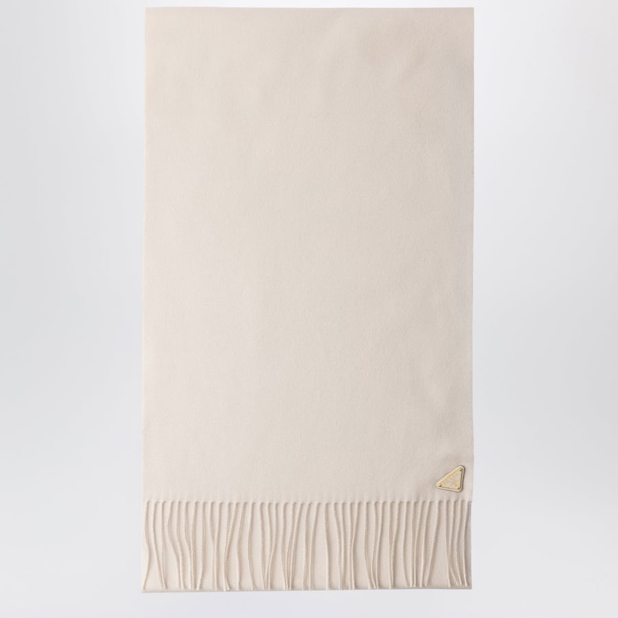 Prada Sciarpa in seta e cashmere color talco