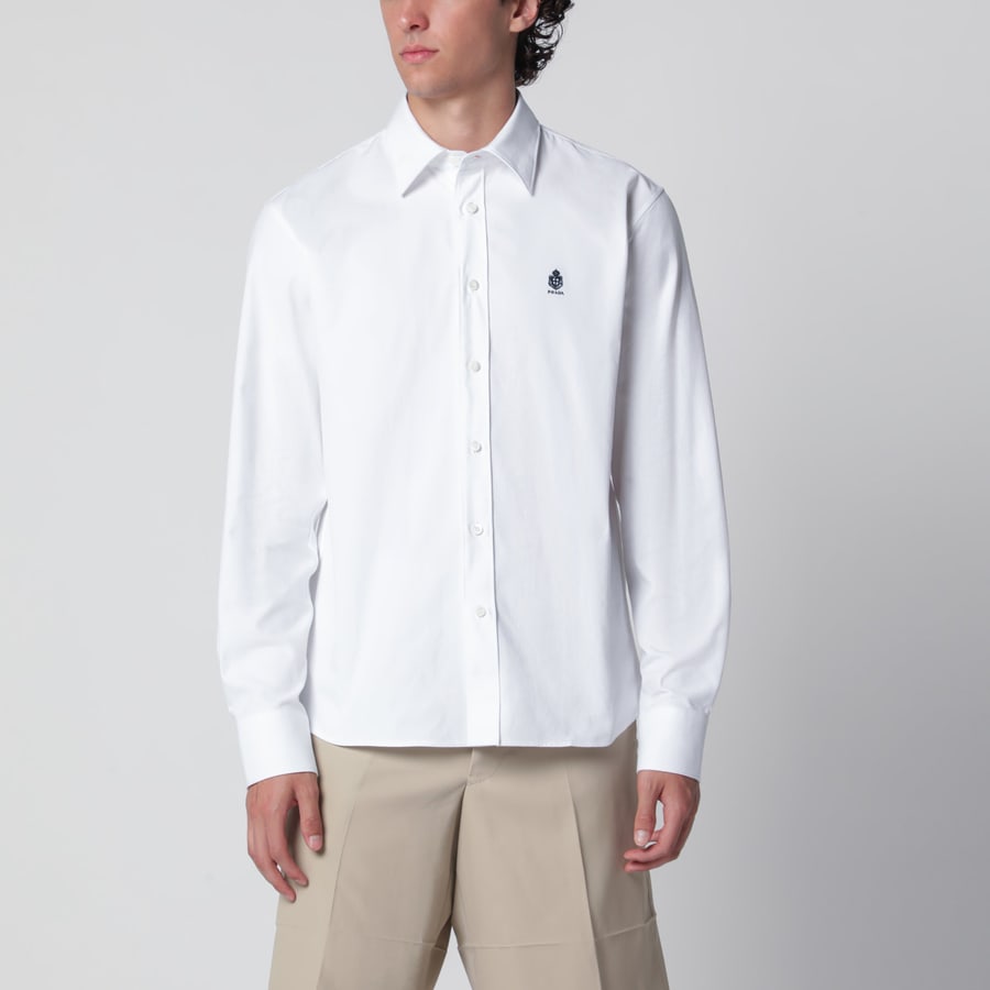Prada Camicia classica in cotone bianca