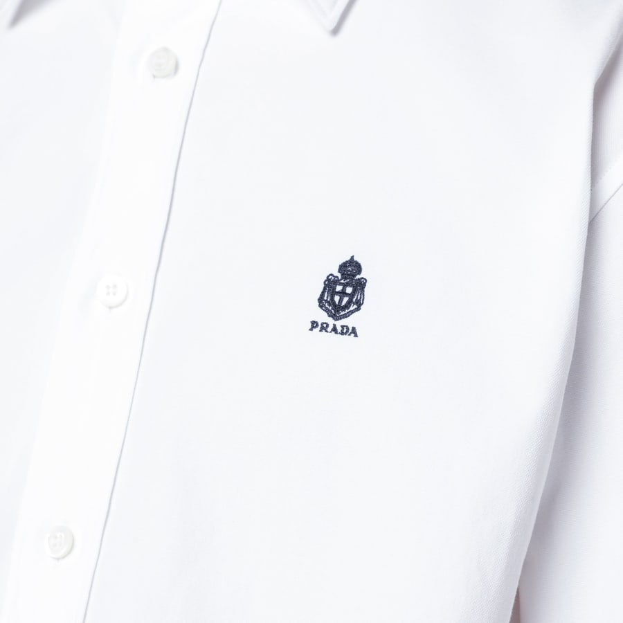 Prada Camicia classica in cotone bianca, view 4
