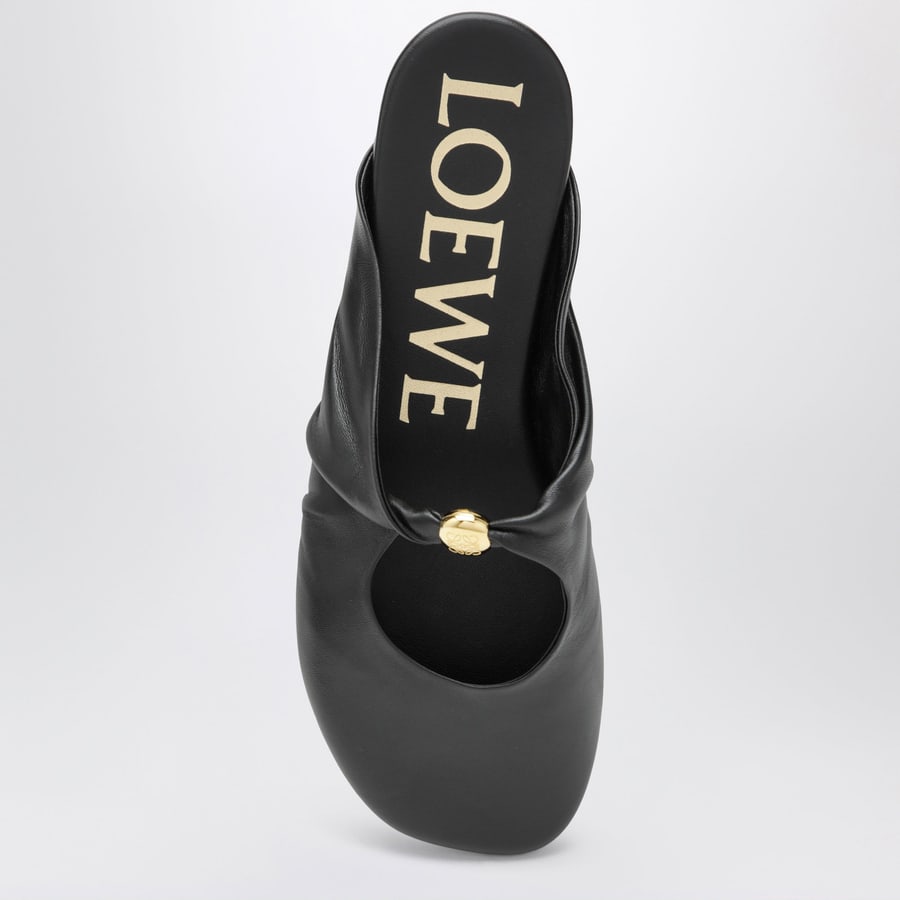 Loewe Sabot Pebble in nappa di agnello neri, view 3