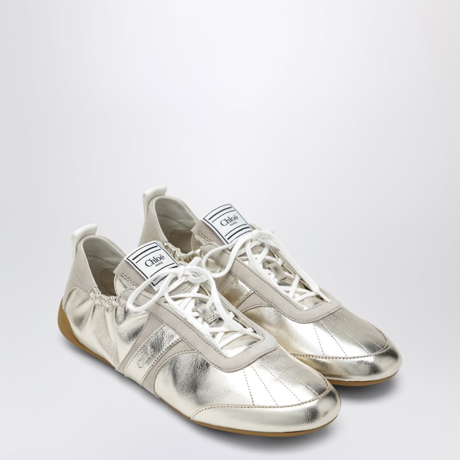 Chloé Sneakers Chloé Kick effetto metallizzato palladio, view 2