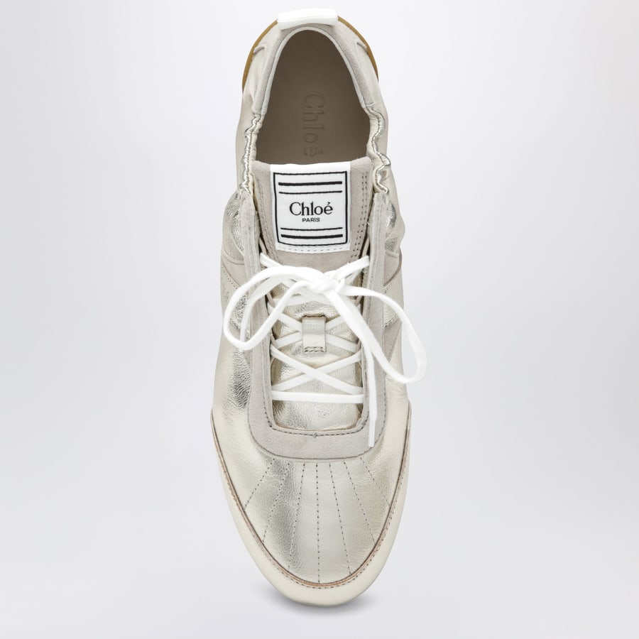 Chloé Sneakers Chloé Kick effetto metallizzato palladio, view 3