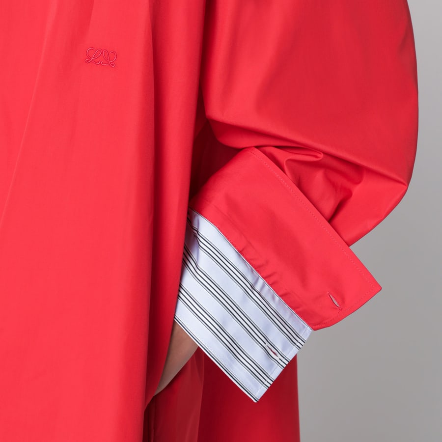 Loewe Abito a camicia rosso in cotone, view 4