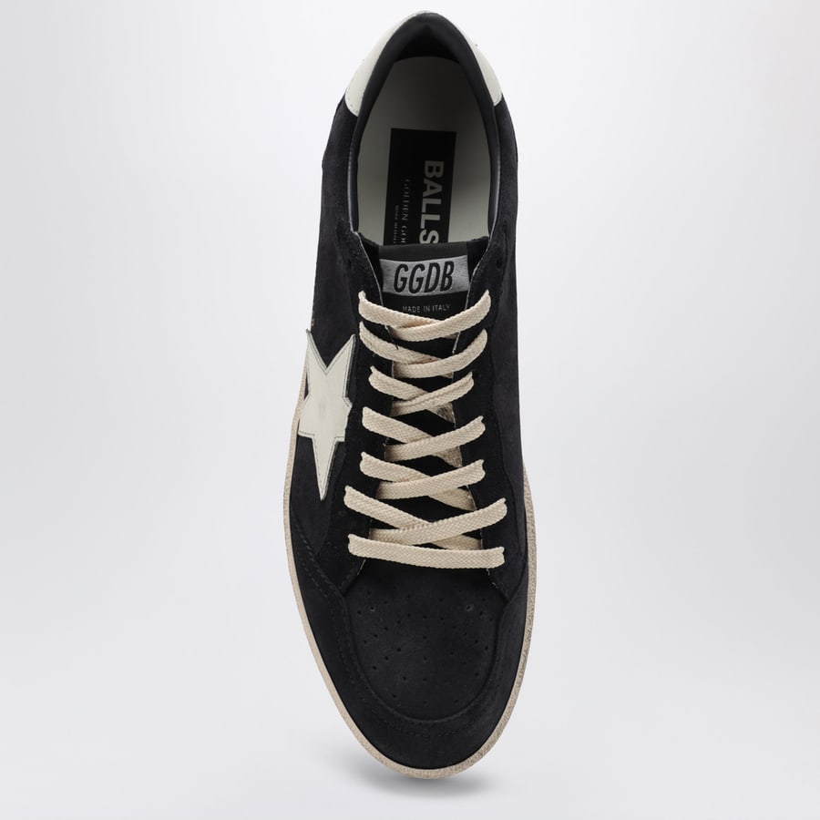 Golden Goose Sneakers Ball Star blu scura/bianca in suede e pelle, view 3